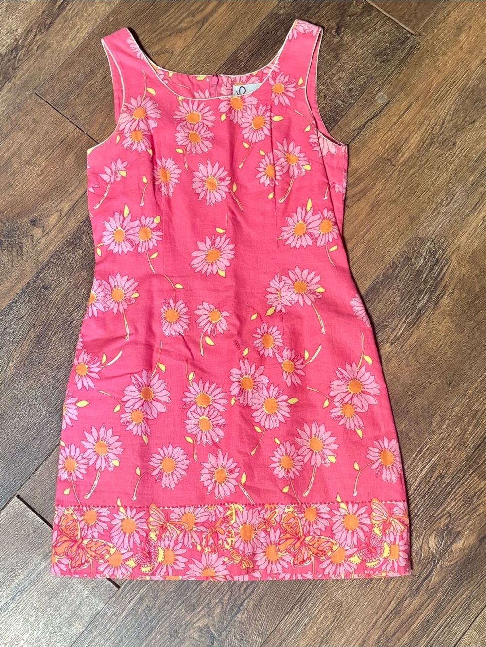 VTG Lily Pulitzer pink linen floral dress